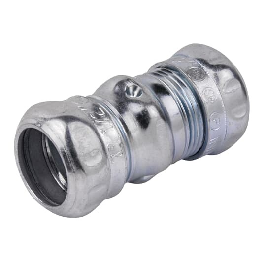 TK1110A Steel City Compression Coupling, 4 in, For Use With EMT Conduit, Steel, Zinc Plated