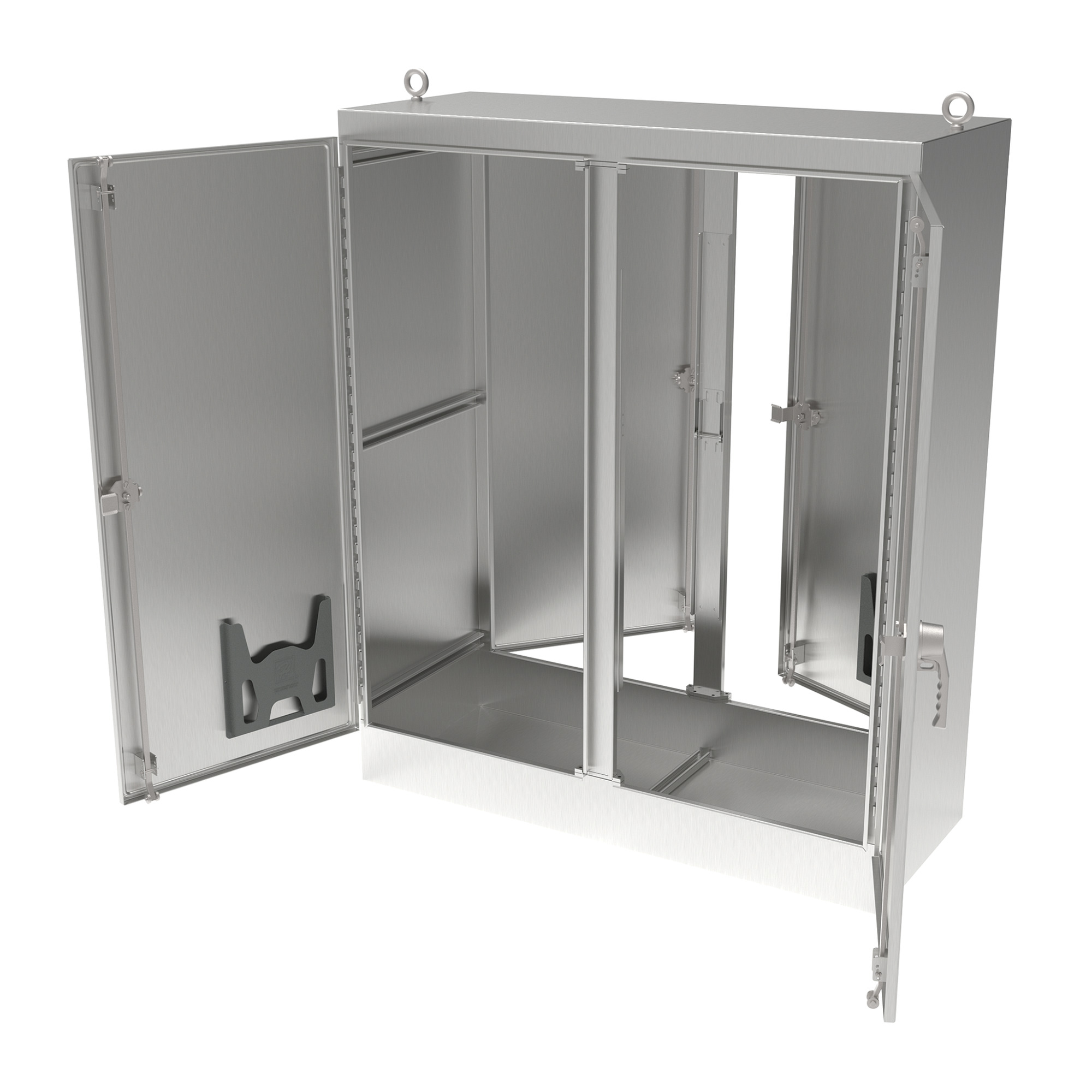 A724824SSFSDN4 A30S4 2-Door Single/Dual Access Enclosure, 72.06 in L x 48.06 in W x 24.06 in D, NEMA 4X/IP66 NEMA Rating, 304 Stainless Steel