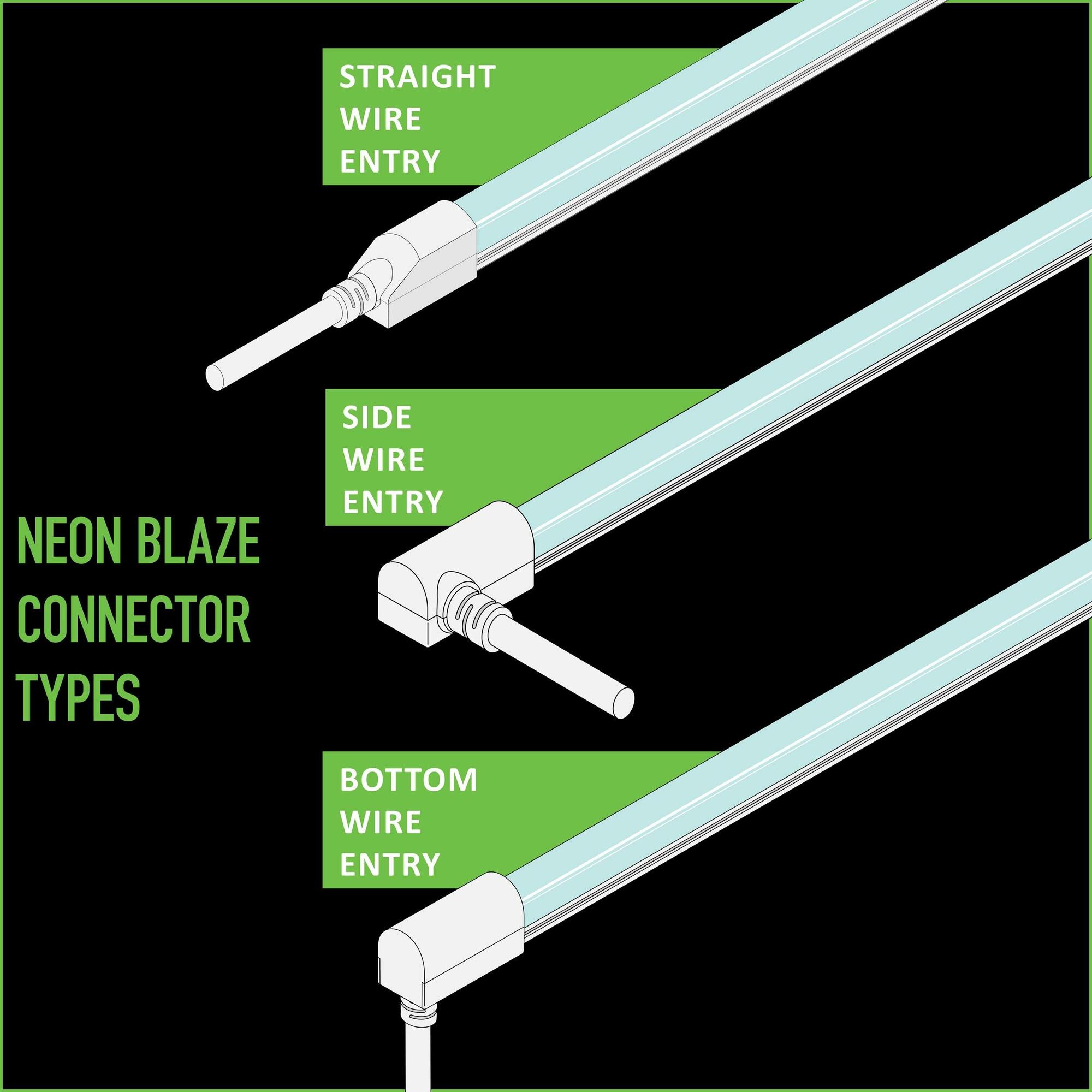 NEON BLAZE Side Bending, Strip to Strip Connector Frosted, Pack of 2