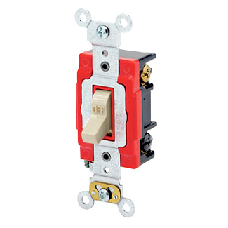 1223-LHI 3-Way Illuminated-OFF Self-Grounding AC Quiet Toggle Switch, 120 V AC, 20 A, 1 hp Power Rating