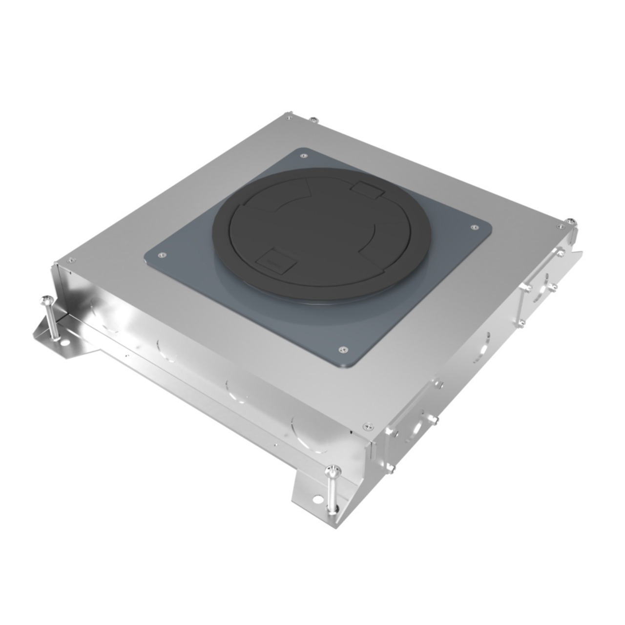 RFBA6C30 RFBA Above Grade Floor Box, Steel, 6 Gangs, (22) Knockouts, 19-3/8 in H x 16-1/4 in W x 3-3/4 in D