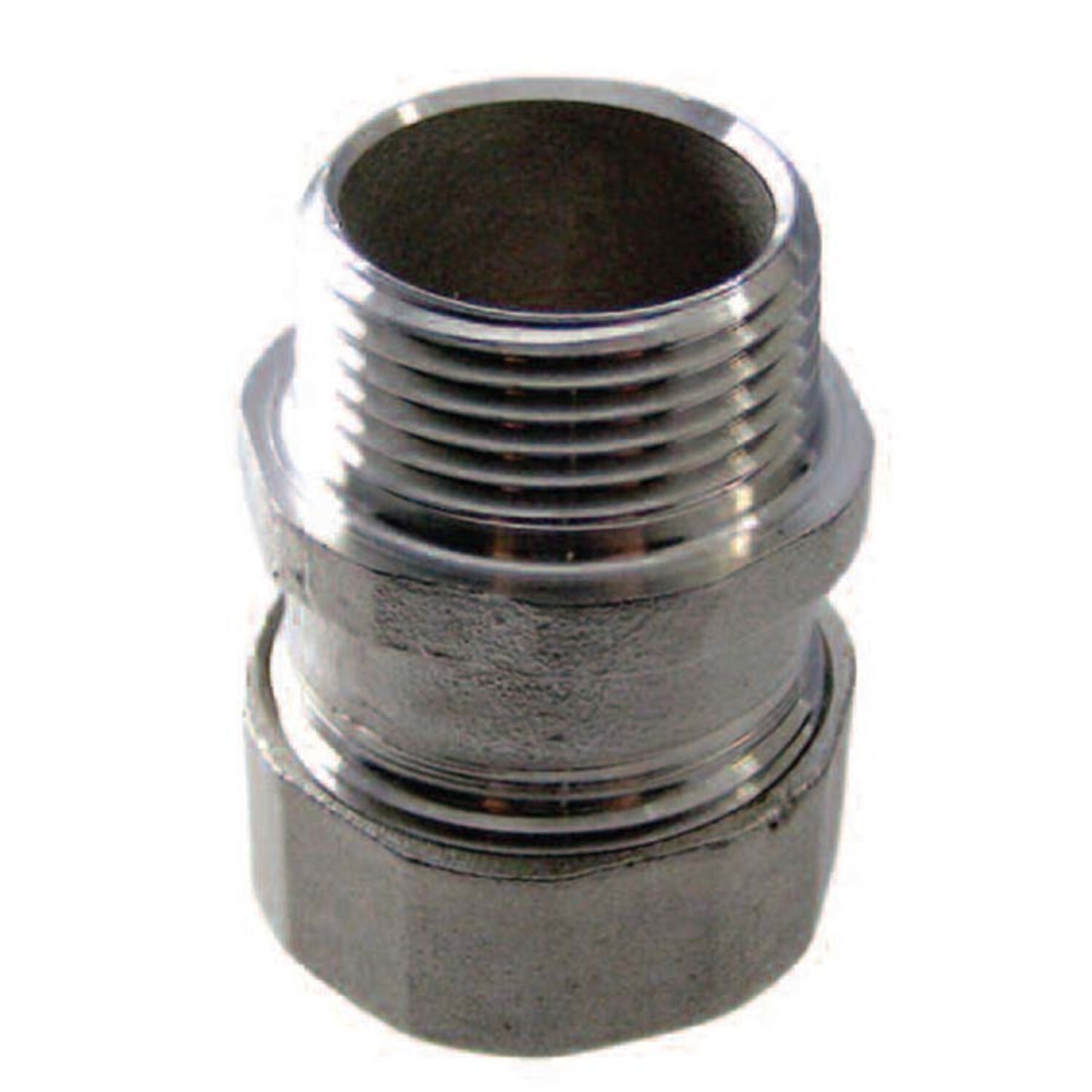 S21500MC00 Compression Male Conduit Connector, 1-1/2 in Trade, For Use With EMT Conduits, 316 Stainless Steel, #4 Polished