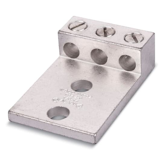 ADR35-32 Blackburn Type ADR-ALCUL Dual Rated Mechanical Connector, 6 AWG to 350 kcmil Aluminum/Stranded Copper Conductor, 1/2 in Stud, 2 Bolt Holes, Aluminum