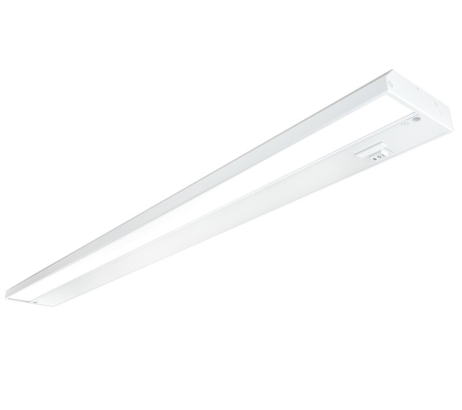 KNOOKFA32W Field Adjustable LED Undercabinet Fixture With Switch, Injection Molded Endcap, 15.7/16.5/16.8 W Fixture, 120 to 277 V, Powder Coated Housing