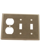 84021-40 Standard Size Combination Wall Plate, 3 Gangs, 6-3/8 in W x 4-1/2 in H, 302 Stainless Steel