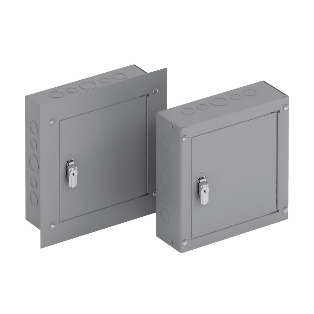 18124 TCS Continuous/Heavy Duty Butt Hinge Telephone Cabinet, 12 in W x 4 in D, NEMA 1/IP30 NEMA Rating, Steel