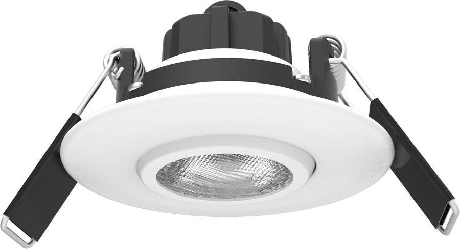 G2R5927120W G Series Round Recessed Gimbal Downlight With Hinged Cover, 5 W Fixture, 2 in Ceiling Opening, 120 V AC, Die Cast Aluminum Housing