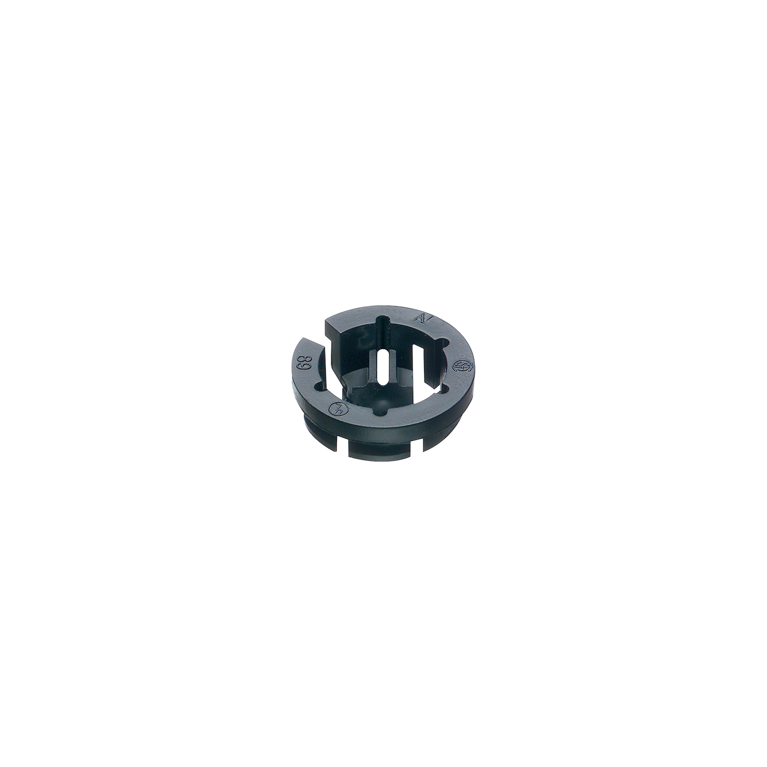 NM940 Black Button Round Cable Connector, 3/8 in Trade, Plastic