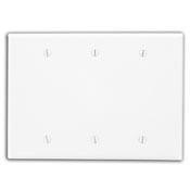 PJ33-I Midway Size Blank Wall Plate, 3 Gangs, Thermoplastic Nylon, Ivory