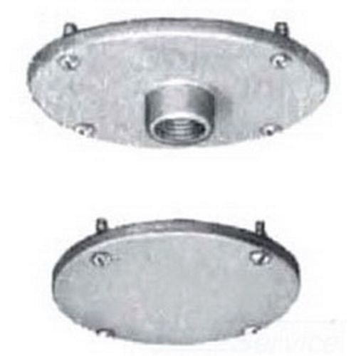 JBK-75 Cast Round Box Cover With 3/4 in Hub, 4 in Dia, Malleable Iron