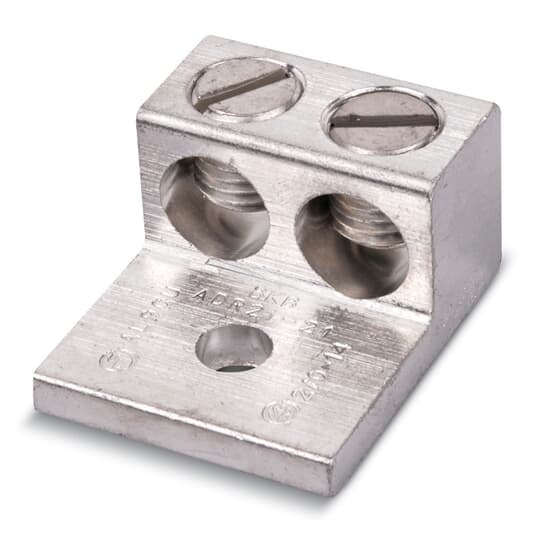 ADR25-21 Blackburn Type ADR-ALCUL Dual Rated Mechanical Connector, 6 AWG to 250 kcmil Aluminum/Stranded Copper Conductor, 3/8 in Stud, 1 Bolt Holes, Aluminum