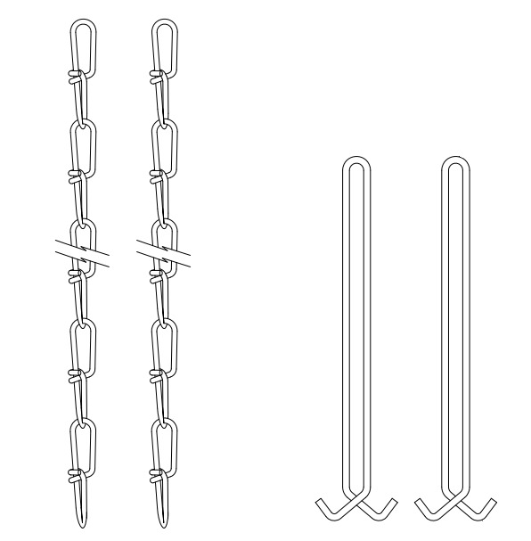 HC36 M12 C-Channel Chain Hanging Kit, 36 in L x 4-3/8 in W x 2-1/6 in H, For Use With 5 in Wide Industrial Strip Channel, Steel