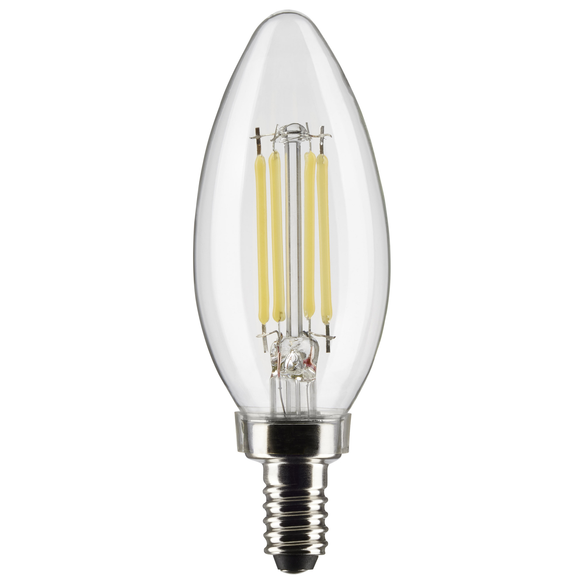 S21273 Filament Bulb, 5.5 W, 60 W Incandescent Equivalent, E12 Lamp Base, B11 Shape, 500 Lumens