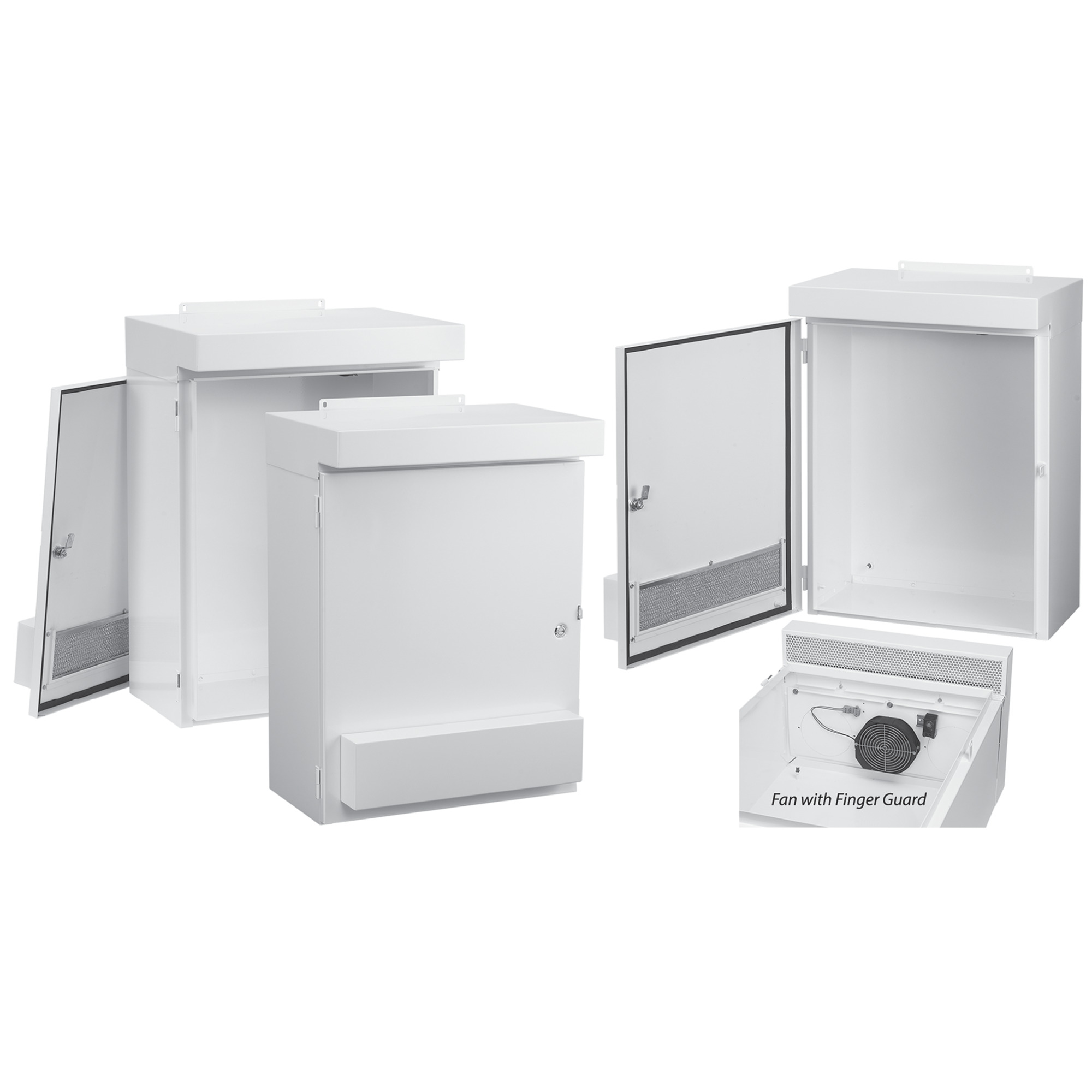 WF75LP WeatherFlo A3RD Vented Enclosure With Fan, 56 in L x 36 in W x 16 in D, NEMA 3R/IP32 NEMA Rating, Aluminum