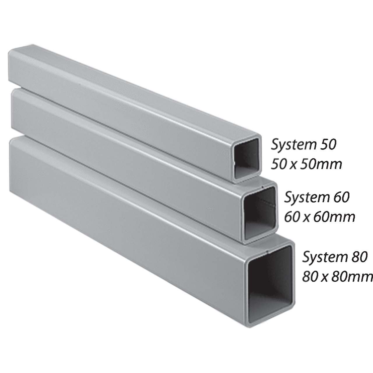 CCS8T20 Compact CS4 Rectangle Mounting Tube, 78.25 in L x 3.1 in W x 3.1 in H, For Use With COMPACT Series 4 System 80 Pendant Arms, Steel, Light Gray
