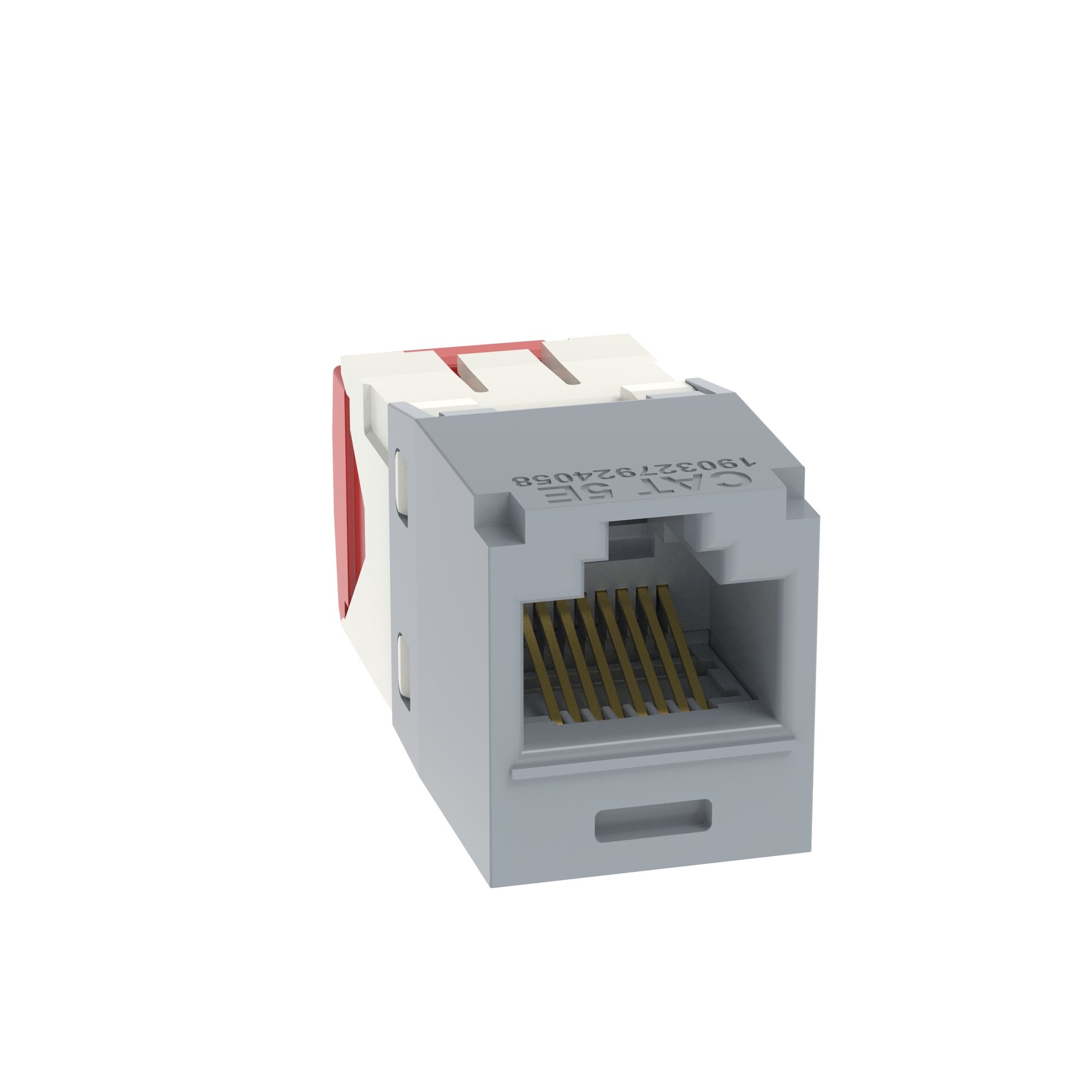 CJ5E88TGIG PanNet Mini-Jack TX5e 1-Slot 8-Position 8-Wire Universal TG Style Unshielded Jack Module, Cat 5e RJ45/Mini-Com Module, Surface Mount, 1 Port, ABS/Plastic, International Gray
