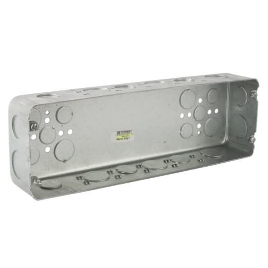 H6BD-3/4-1 Steel City Drawn Style Gang Box, Steel, 150 cu-in Capacity, 5 Gangs, 5 Outlets, 26 Knockouts