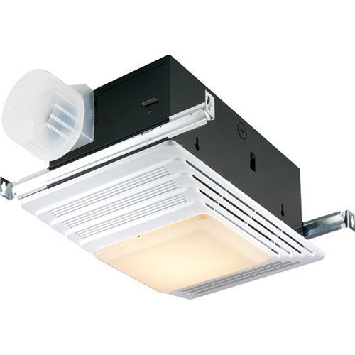 696 Quiet Ventilation Fan/Light, 100 cfm, 4 in Dia Duct, 90 W, 120 V AC, 2 A, 4.5 Sones, Import
