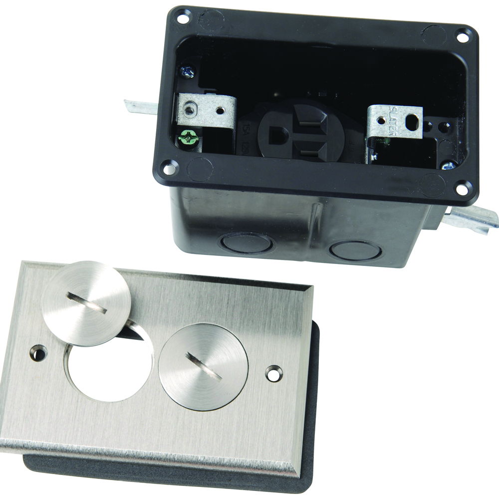 FB1TRSRN  Floor Box Assembly - One Gang for Wood Sub-Floor