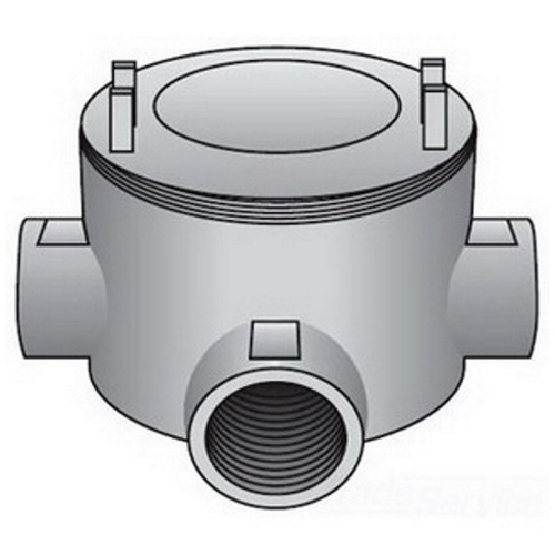 GUAT-150 Dust-Ignitionproof Explosionproof Conduit Outlet Box, 1-1/2 in, 5-5/8 in Cover Opening, 70 cu-in, Aluminum Enamel/Zinc Electroplated