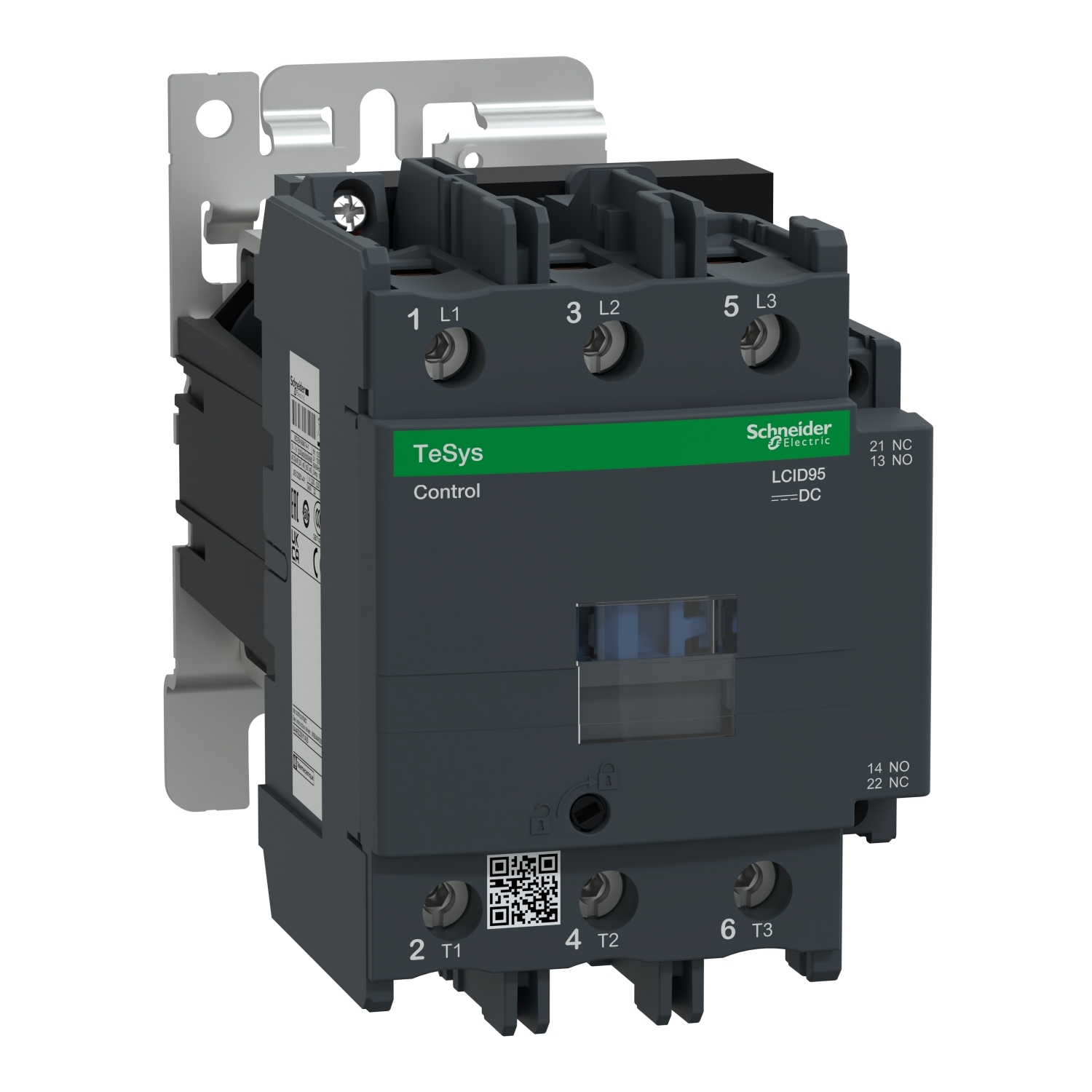 LC1D95BD TeSys D Direct On-Line IEC Contactor With Safety Cover, 1000 V AC, 24/340 V DC V Coil, 95/125 A, 3NO Contact, 3 Poles