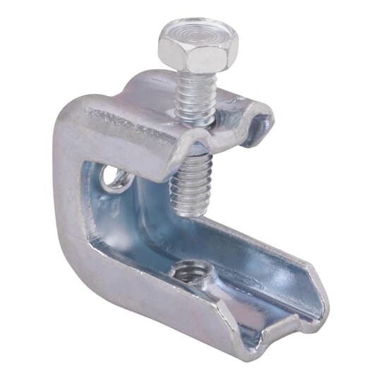 BC2-TB Steel City Beam Clamp, 5/16-18 Rod, 3/4 in THK Flange, 300 lb Load, Steel, Electroplated