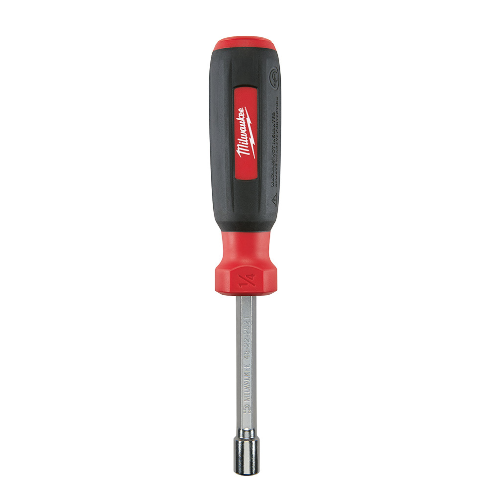 48-22-2521 HollowCore Magnetic Nut Driver, 1/4 in, Hex Shank, Black/Red, Polished Chrome