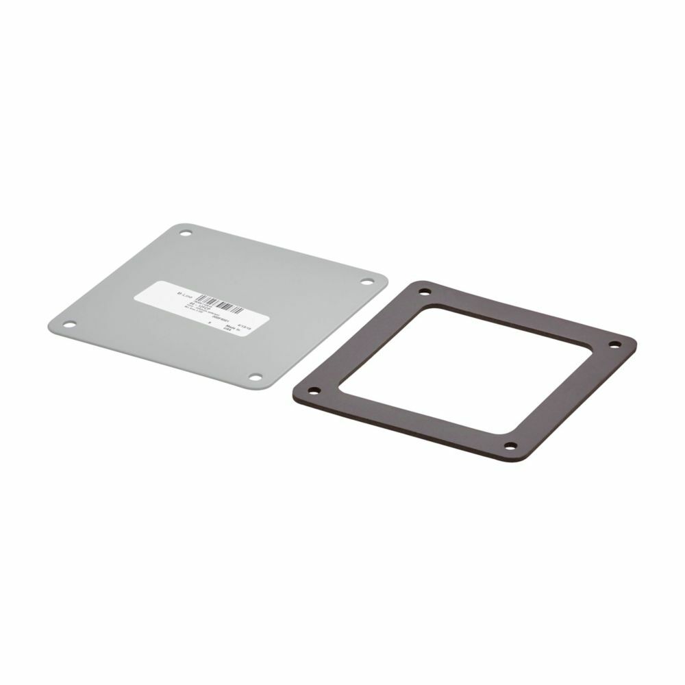 66-12FCP Closure Plate, 6 in W x 6 in H, For Use With NEMA 12/IP54 Hinged Screw Clamp Cover Feed-Through Wireway, Steel, Gray