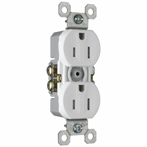 3232TRW Trademaster Duplex Receptacle, 15 Amp, 125V, White