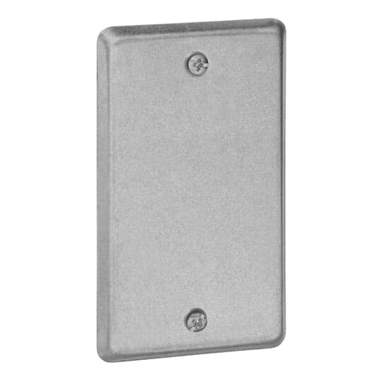 58-C-1 Steel City Blank Utility Outlet Box Cover, 4 in L x 2-1/8 in W, Steel