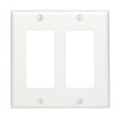 80409-T Decora Standard Size Wall Plate, 2 Gangs, 4.56 in W x 4.5 in H, Thermoset, Light Almond