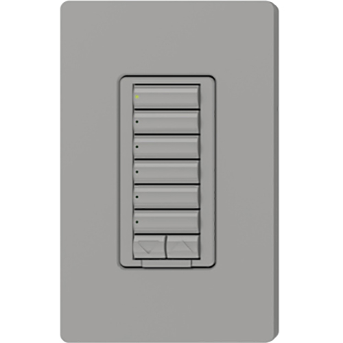 RRD-W6BRL-GR seeTouch LED+ Wall Keypad for RA3 Systems, 6-Button with Raise/Lower, Neutral Required, 120V, Gray