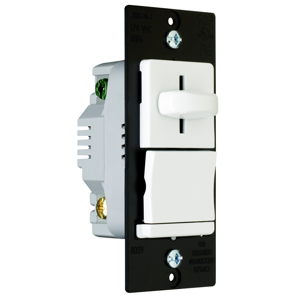 LS600PW Wattstopper Dimmer, 120 VAC, 1 Pole, White