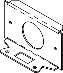 RFB6S2 RFB6 Unassembled Internal Receptacle Bracket Plate, 1.59 in Dia, 1 Gangs, Steel