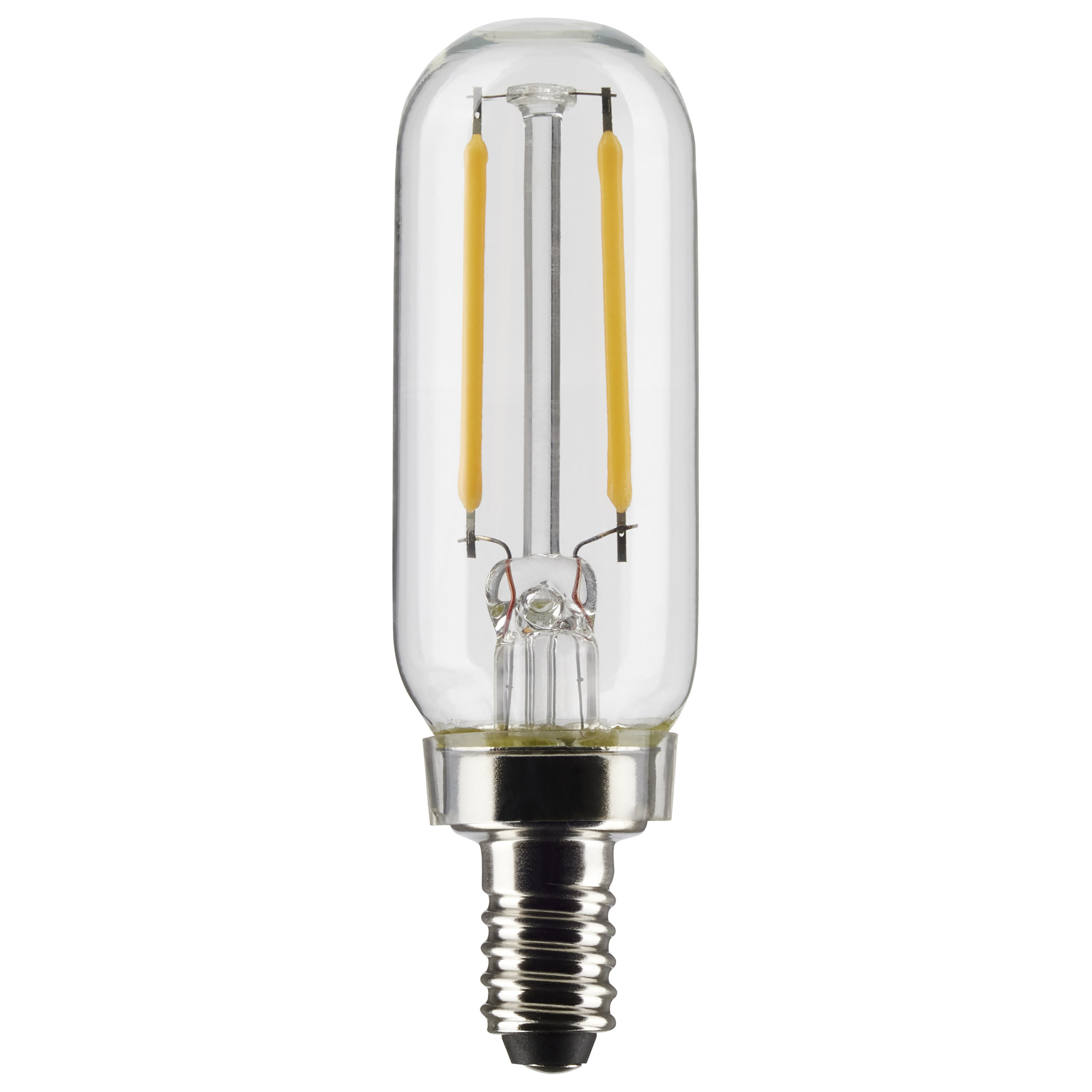 S21340 Bulb, 2.8 W, 25 W Incandescent Equivalent, E12 Lamp Base, T6 Shape, 200 Lumens
