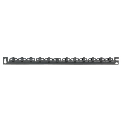 SRBWCY Strain Relief Bar, 19 in L x 1.25 in W x 1.43 in D, Rack Mount, Cold Rolled Steel, Black