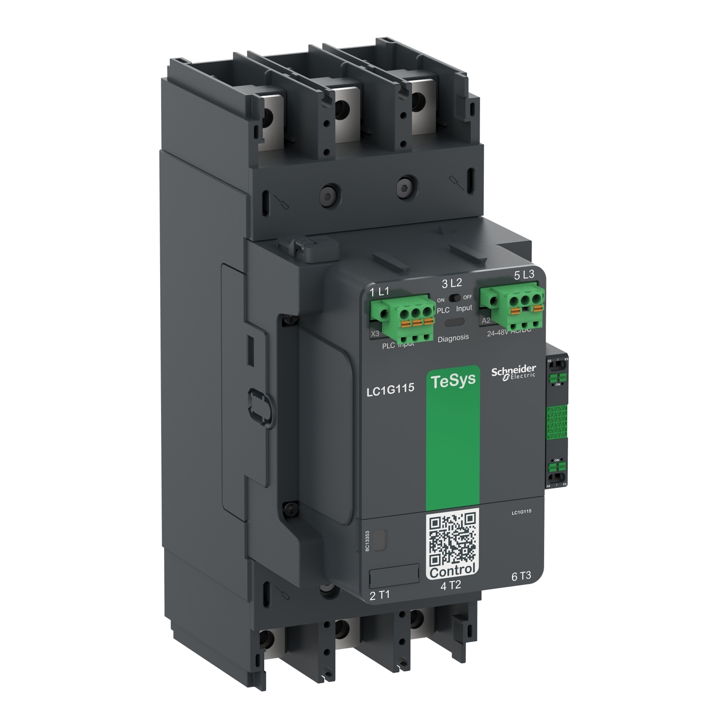 LC1G185EHEA LC1G Contactor, 48 to 130 V AC/DC V Coil, 185 A, 4NO Contact, 3 Poles