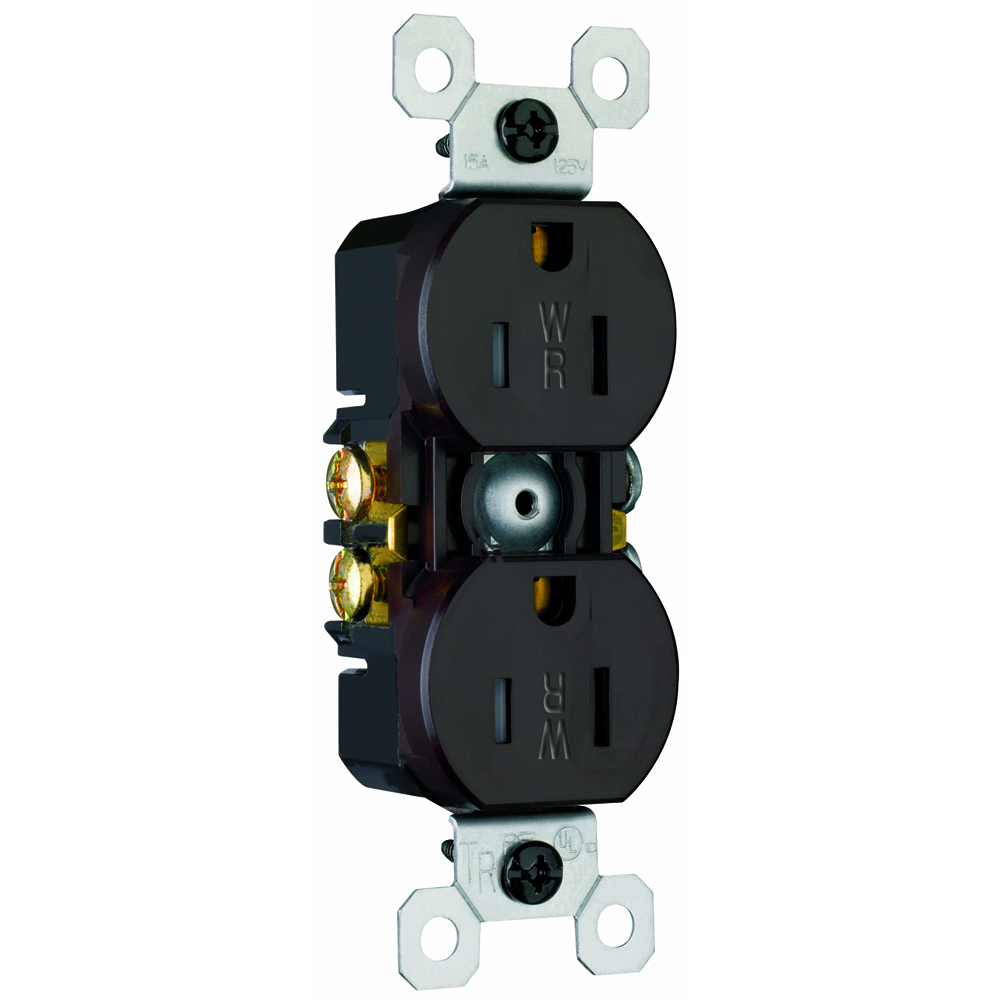 3232TRWR Trademaster 15 Amp 125V Duplex Receptacle, Brown