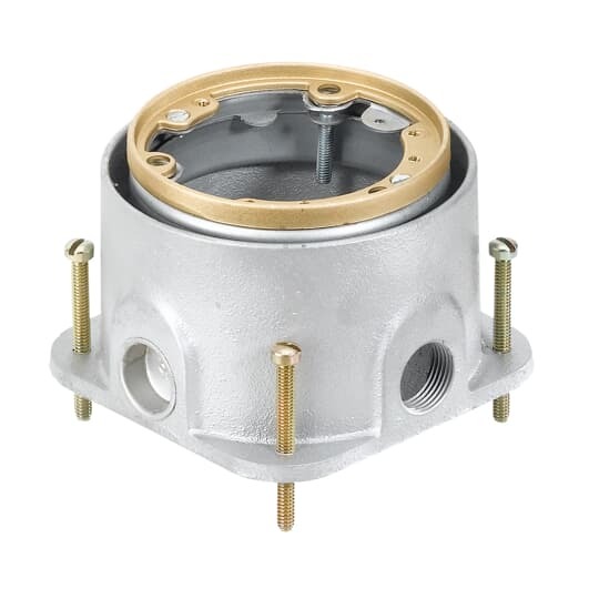 600-SC Steel City Fully Adjustable Flush Service Floor Box, Cast Iron, 64 cu-in Capacity, 1 Gang, 5-1/8 in L x 4-1/4 in W x 4-1/4 in H