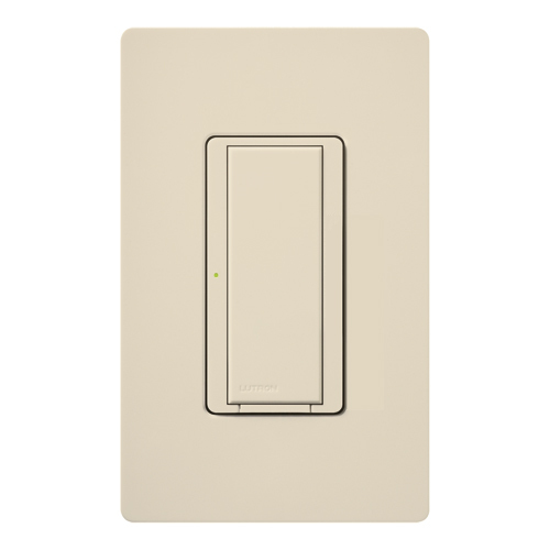 RRD-8S-DV-LA Maestro RF Dual Voltage Switch for RA2 Select or RA3 Systems, 8 Amp Light/3 Amp Motor, No Neutral Required, 120-277V, Light Almond
