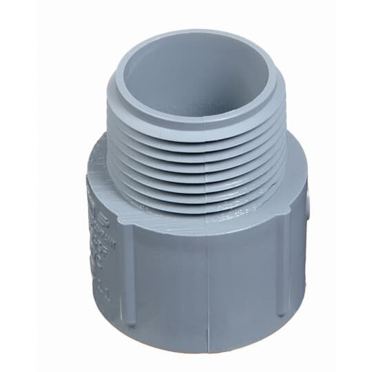 E943E Male Terminal Adapter for PVC Schedule 40/80 Conduit, 3/4 inch, Gray
