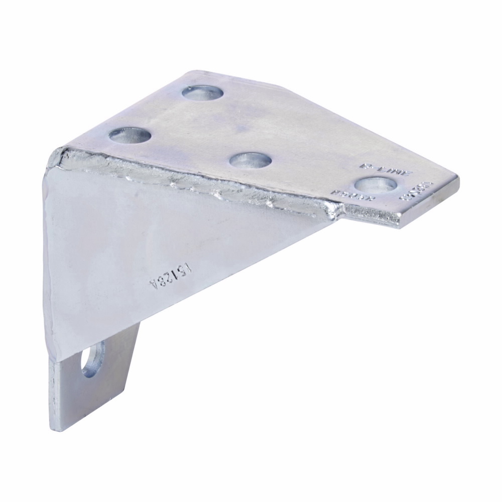 B503RZN 90 deg Right Hand Gusseted Corner Connection, 6 Holes, 4-3/16 in L x 3-3/4 in W x 7/32 in THK, Steel