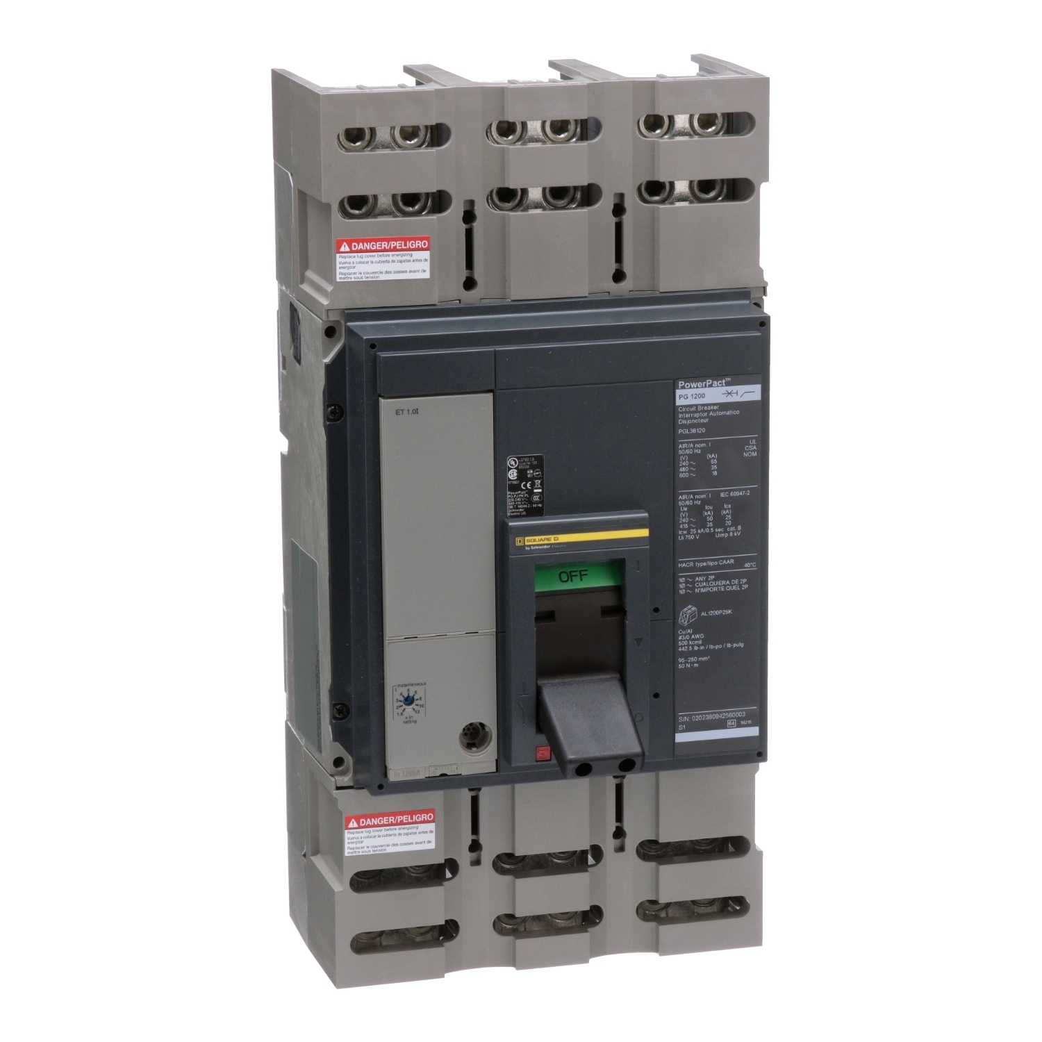PGL36120 Molded Case Circuit Breaker, 1200 Amp, 3 Pole, 600V