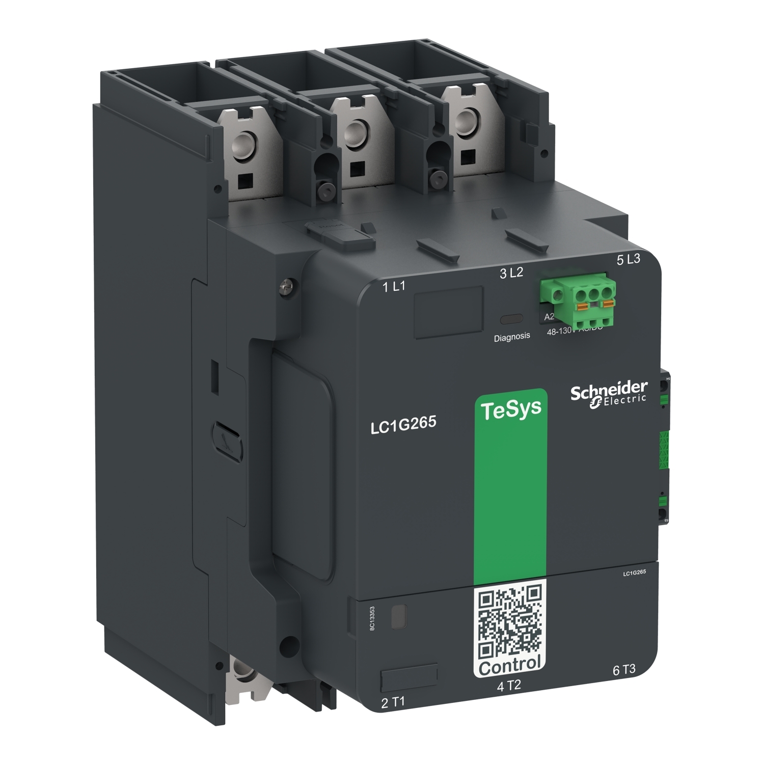 LC1G400EHEN LC1G TeSys Giga High Power Contactors, 1000 V AC at 50/60 Hz, 300 V DC V Coil, 400 A, 3NO Contact, 3 Poles