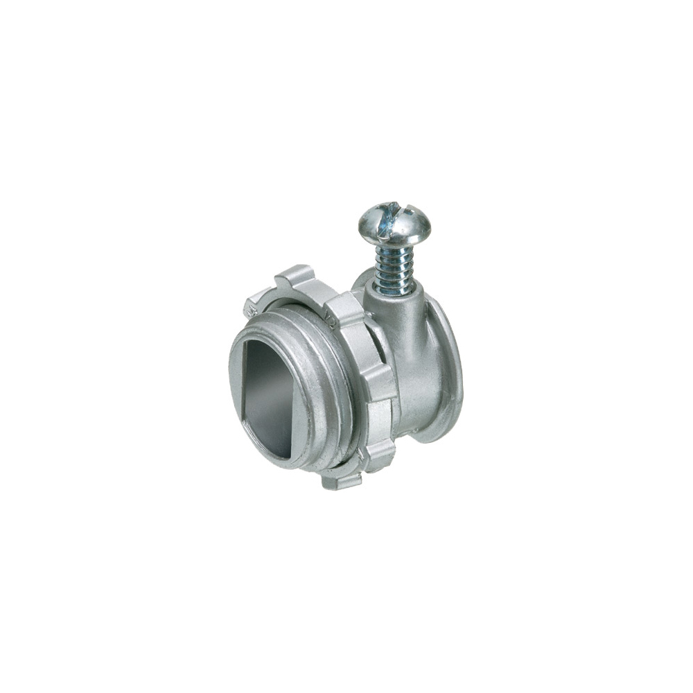 845 Straight Cable Connector With Rectangular End Stop, 3/8 in Trade, 1/2 in Knockout, 0.445 to 0.63 in Cable Openings, Die Cast Zinc
