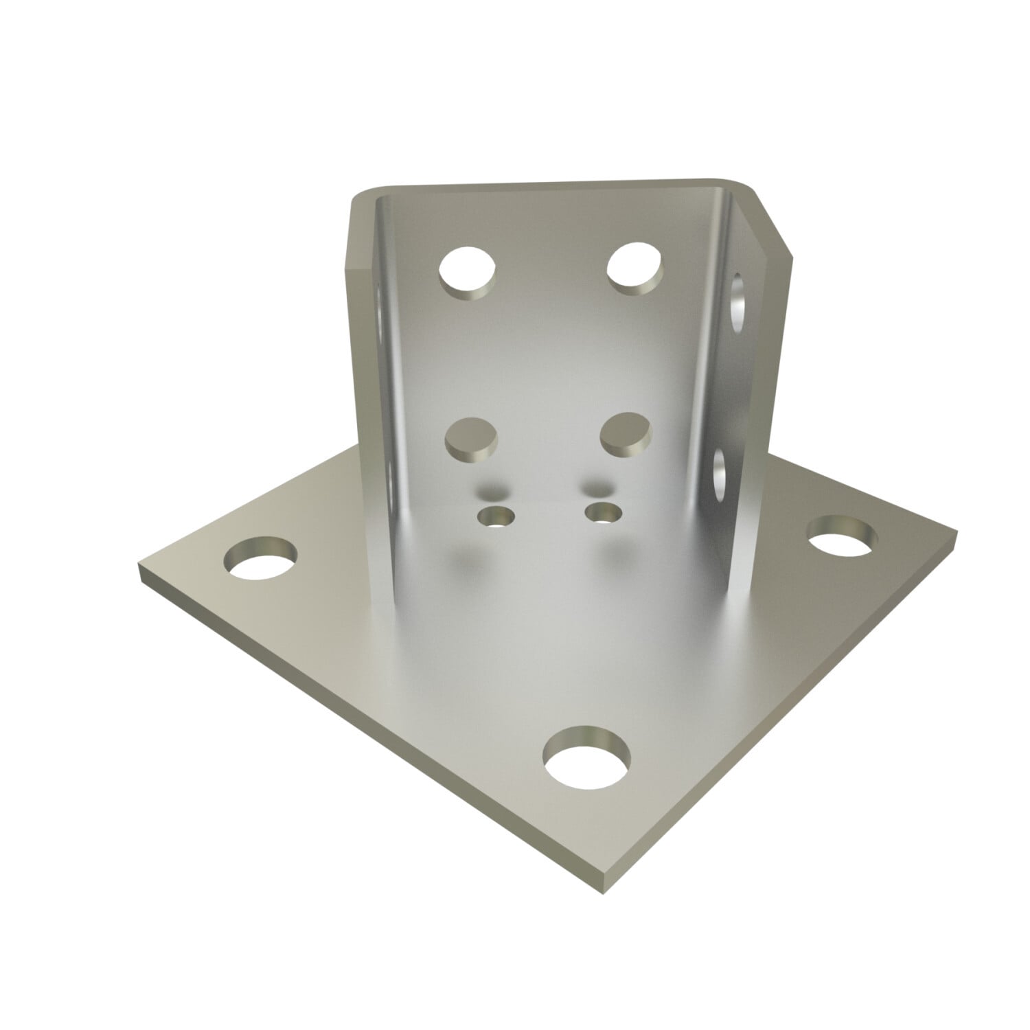 P2073A-SS Post Base, 2 Channel, Centered/Offset Channel Position, 1/4 in H Base, For Use With 1-5/8 in W Series Channel, Steel