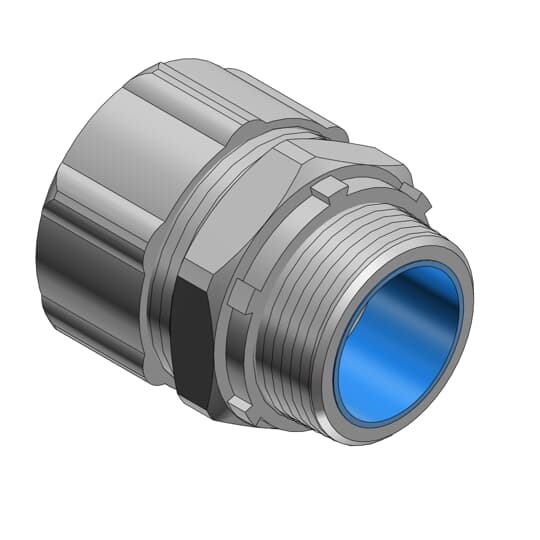 5334-TB T&B Insulated Straight Conduit Connector, 1 in Trade, Steel, Chromate Coated/Electro-Zinc Plated