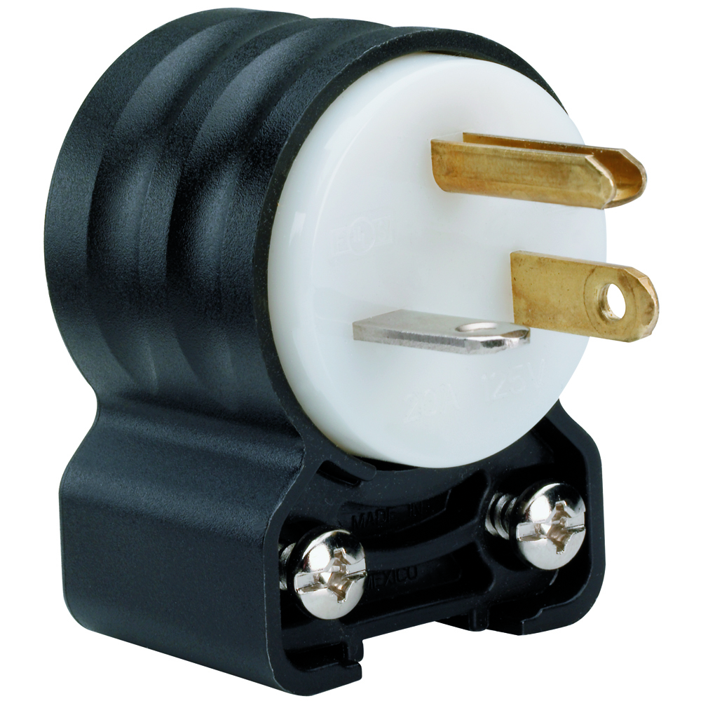PS5366SSAN Extra-Hard Use (EHU) Angled Devices - Plug, Black and White