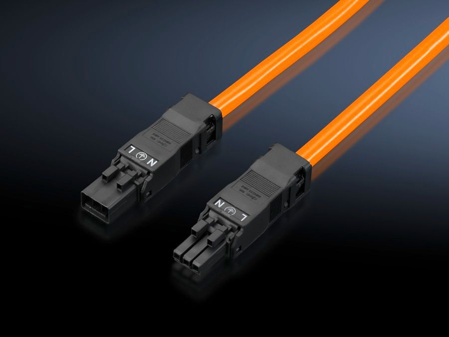 2500530 Through Wiring Connection Cable, For Use With LED System Light, 100 to 240 V AC, 1-Phase, 50/60 Hz, 3-Pole, 16 AWG, Orange