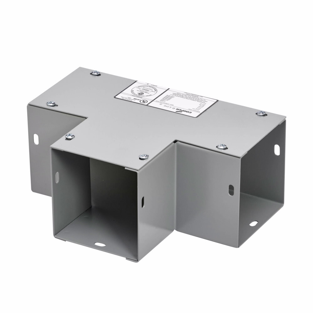 wireway tee fitting, Lay-in, Wireway tee fitting, NEMA 1, Steel, ANSI 61 gray painted, 6" X 6"